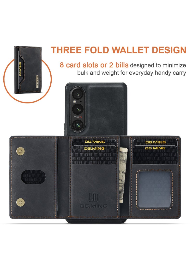 Dg Ming 2-in-1 Detachable Wallet Case Compatible with Sony Xperia 1 V with Pocket Card Holder Slim Filt Magnetic Protective Back Cover 6.5-inch  - Image 3