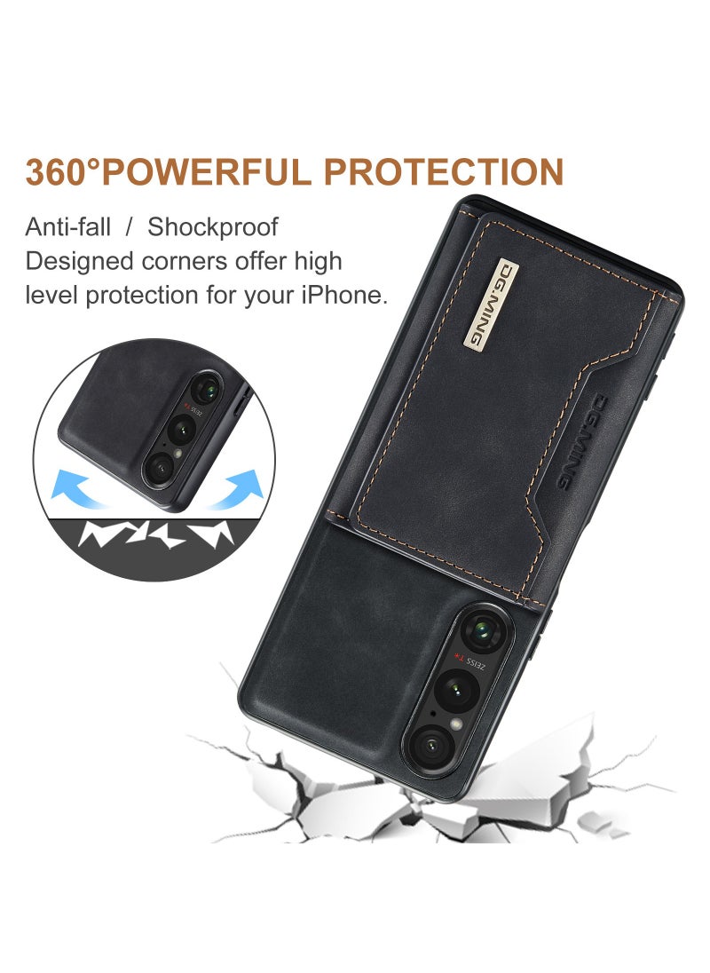 Dg Ming 2-in-1 Detachable Wallet Case Compatible with Sony Xperia 1 V with Pocket Card Holder Slim Filt Magnetic Protective Back Cover 6.5-inch  - Image 5