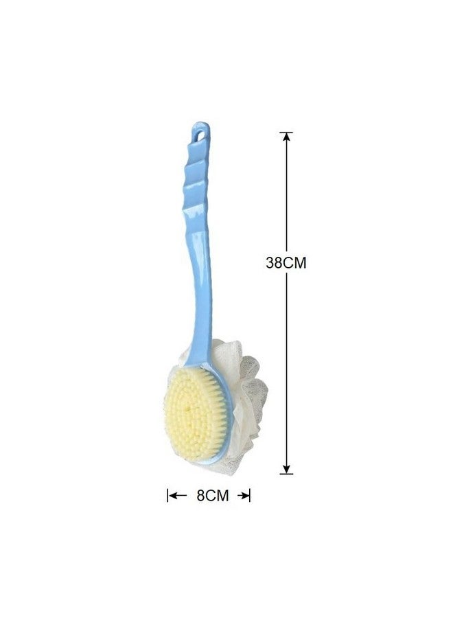 KitchenFest® Nylon Bristle Loofah Brush Long Handle for Spa Body Care Shower Massage Exfoliating Bliss Brush, Multicolor | 1 Pcs - Image 2