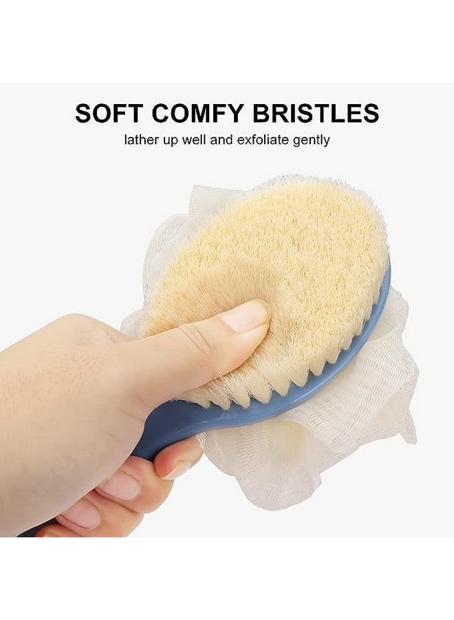KitchenFest® Nylon Bristle Loofah Brush Long Handle for Spa Body Care Shower Massage Exfoliating Bliss Brush, Multicolor | 1 Pcs - Image 3