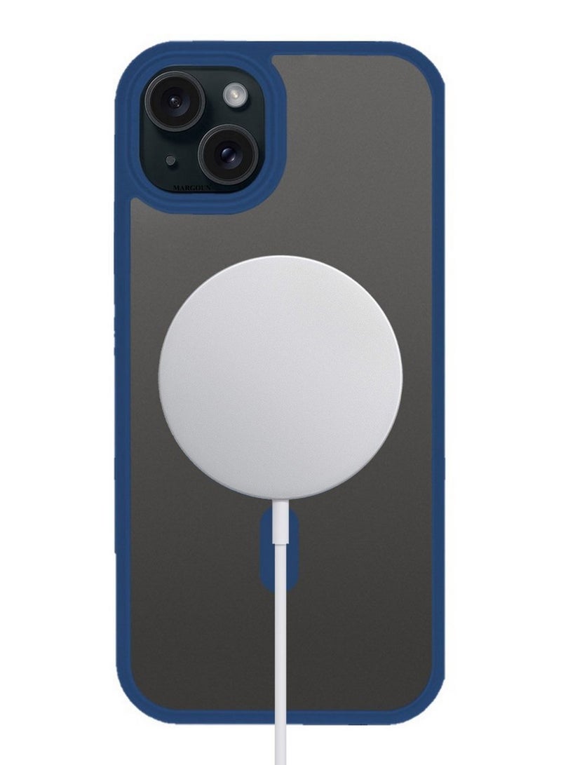 CATANES 2 Pieces Magnetic Slim Protective Case for iPhone 15 Plus - with Wireless Charging Support with 3D Screen Protector - Blue - Image 5