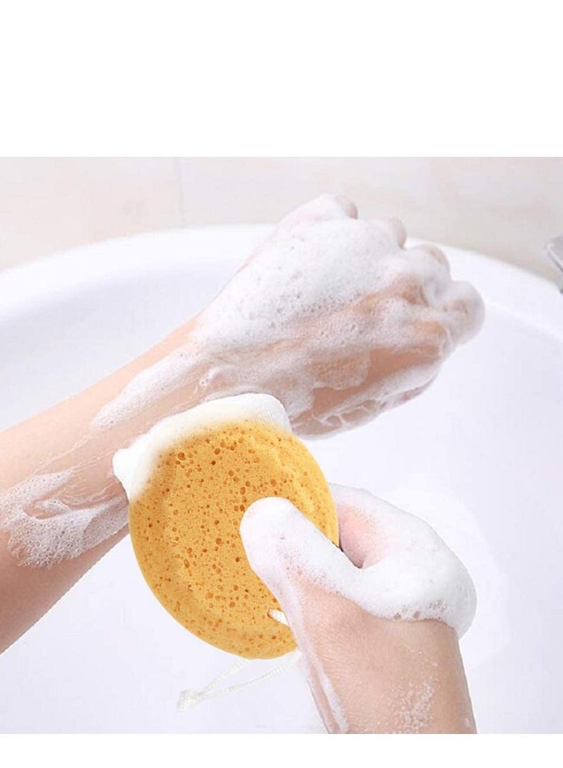 Bath Sponge Exfoliating Shower Natural Sea with 2 PCS Adhesive Hooks Gentle Soothing Cleansing for Adults and Kids Body Cleaning Daily Care Bathroom Supplies 4 - Image 3