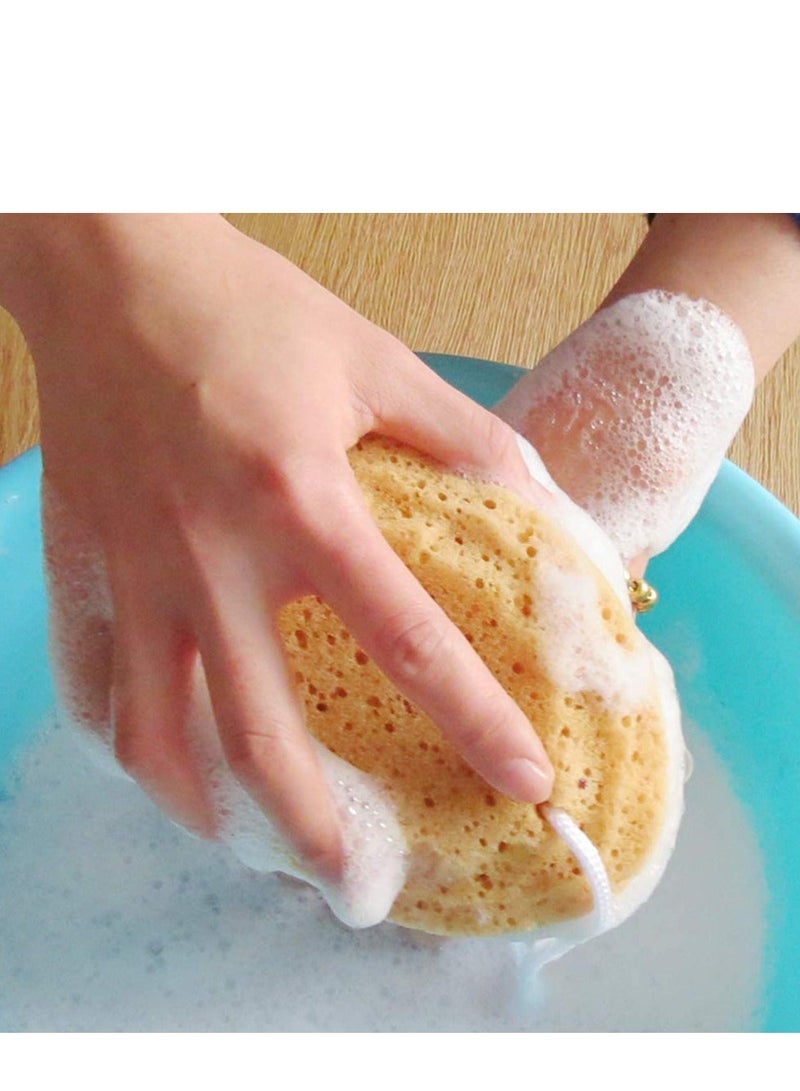 Bath Sponge Exfoliating Shower Natural Sea with 2 PCS Adhesive Hooks Gentle Soothing Cleansing for Adults and Kids Body Cleaning Daily Care Bathroom Supplies 4 - Image 2