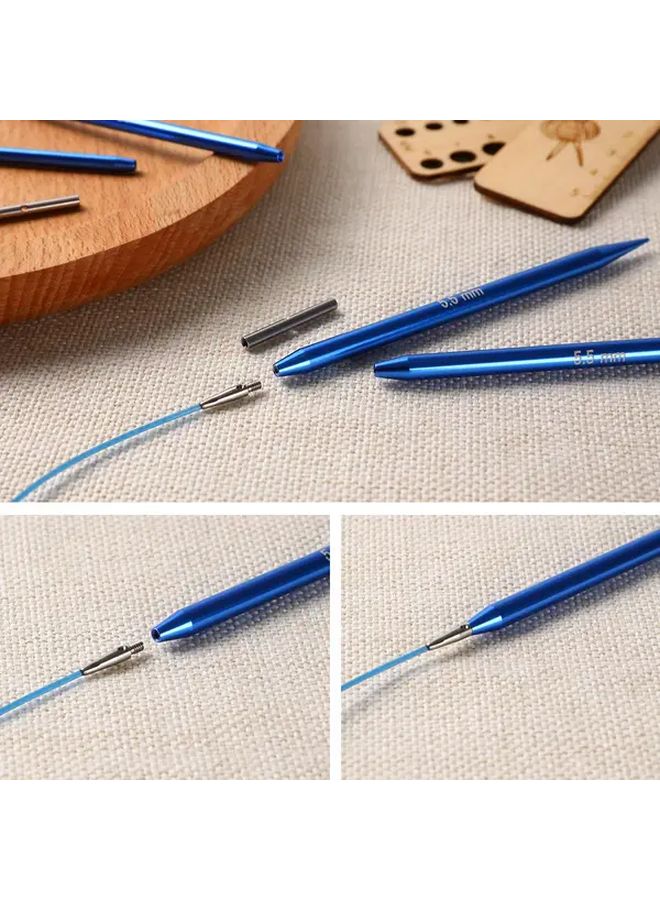 Interchangeable Knitting Needle Connector Rope 10 0mm Aluminum Ring Needles For DIY Craft Weaving - Image 5