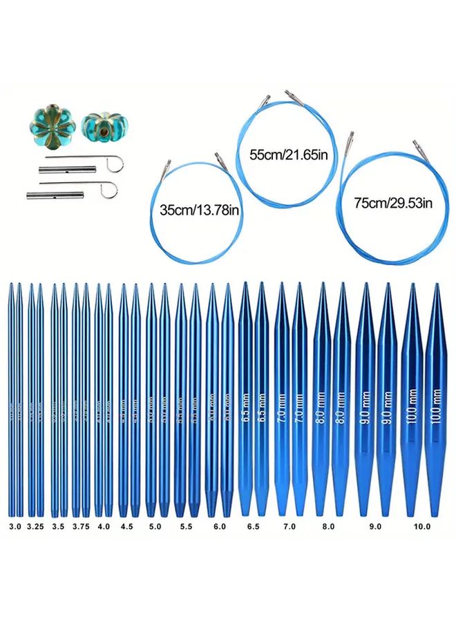 Interchangeable Knitting Needle Connector Rope 10 0mm Aluminum Ring Needles For DIY Craft Weaving - Image 1