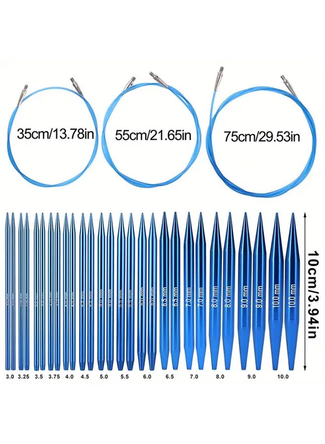 Interchangeable Knitting Needle Connector Rope 10 0mm Aluminum Ring Needles For DIY Craft Weaving - Image 3