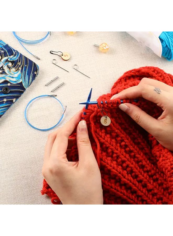 Interchangeable Knitting Needle Connector Rope 10 0mm Aluminum Ring Needles For DIY Craft Weaving - Image 2