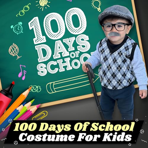 Joycover Old Man Costume For Kids Boys 100 Days Of School Costume Grandpa costume for kids With Real accessories - Image 2