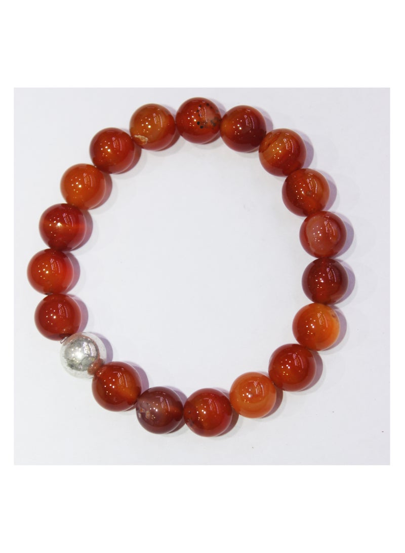 Natural Stone Red Stripes Agates Beads Bracelet Women Men Genuine Red Carnelian - Image 1