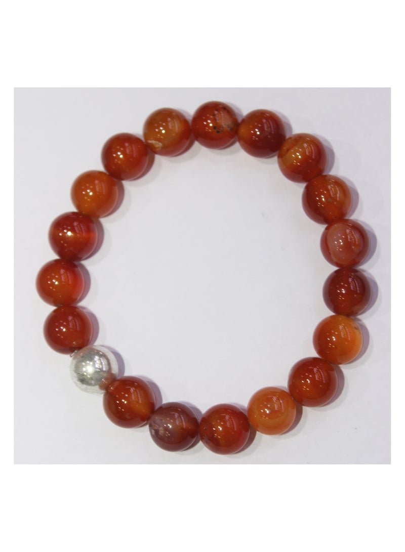 Natural Stone Red Stripes Agates Beads Bracelet Women Men Genuine Red Carnelian - Image 2