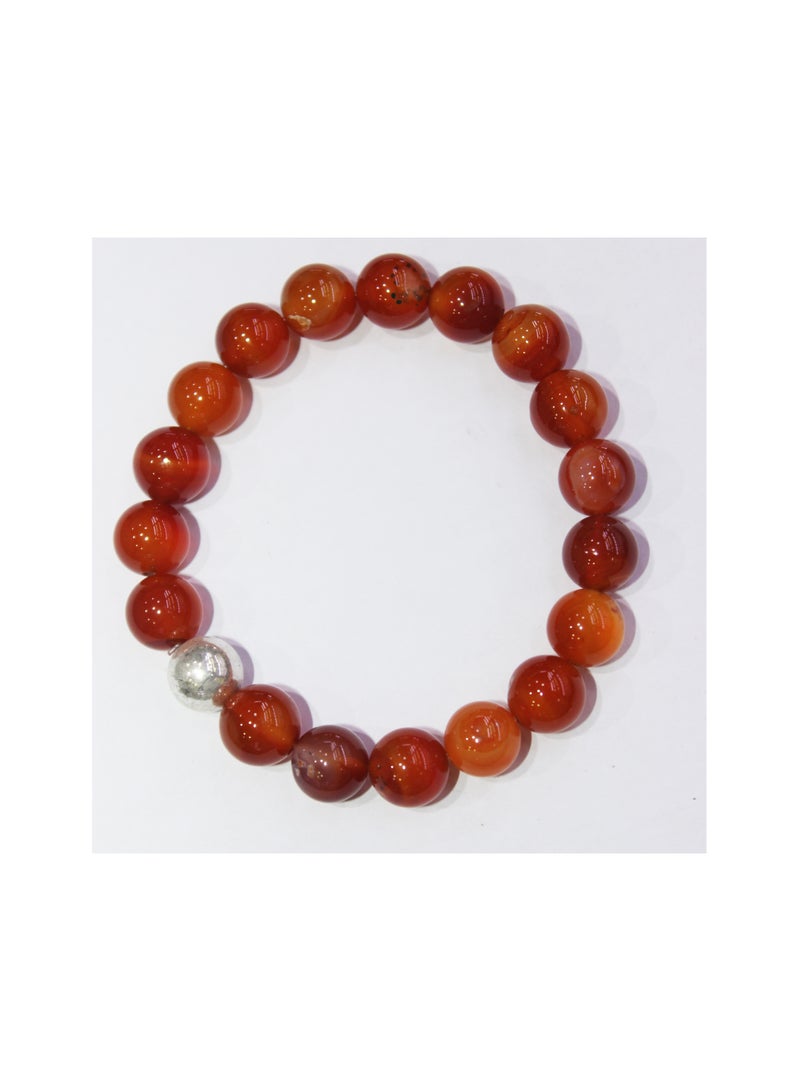 Natural Stone Red Stripes Agates Beads Bracelet Women Men Genuine Red Carnelian - Image 3
