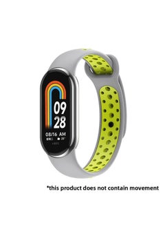 Suitable For Mi Bracelet 8 Strap Sports Style Nike Two-color Breathable Strap Mi8 Band Split Quick Release Wrist Strap-Color:Gray Green