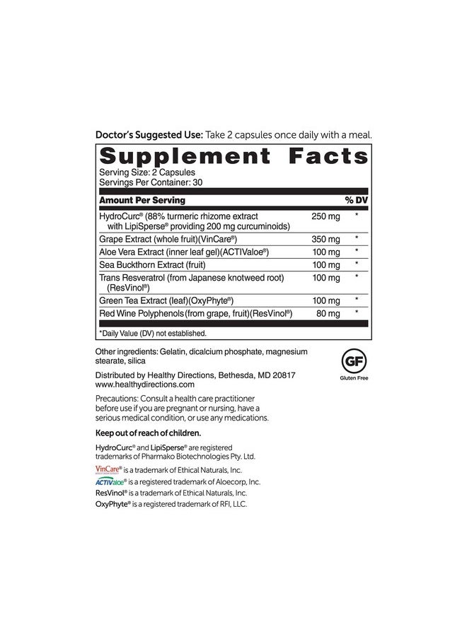Dr. Whitaker - Triveratrol Gold Healthy Aging Supplement With Resveratrol & Extracts Of Aloe Vera Green Tea And Turmeric Provides Antioxidant & Cardiovascular Support (60 Capsules) - Image 1