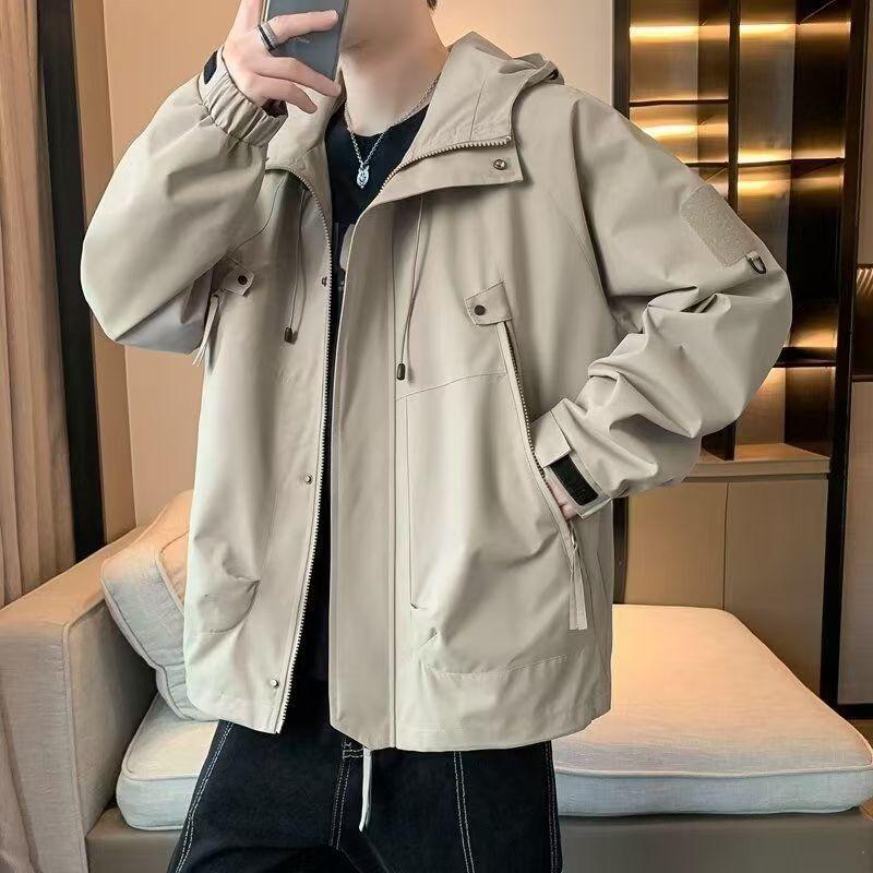 Spring and Autumn Outdoor Tooling Womens New Autumn Love Country Fashion Brand 2025 Retro Windproof Rusher American Rainproof Mountaineering Clothes J90 light gray
