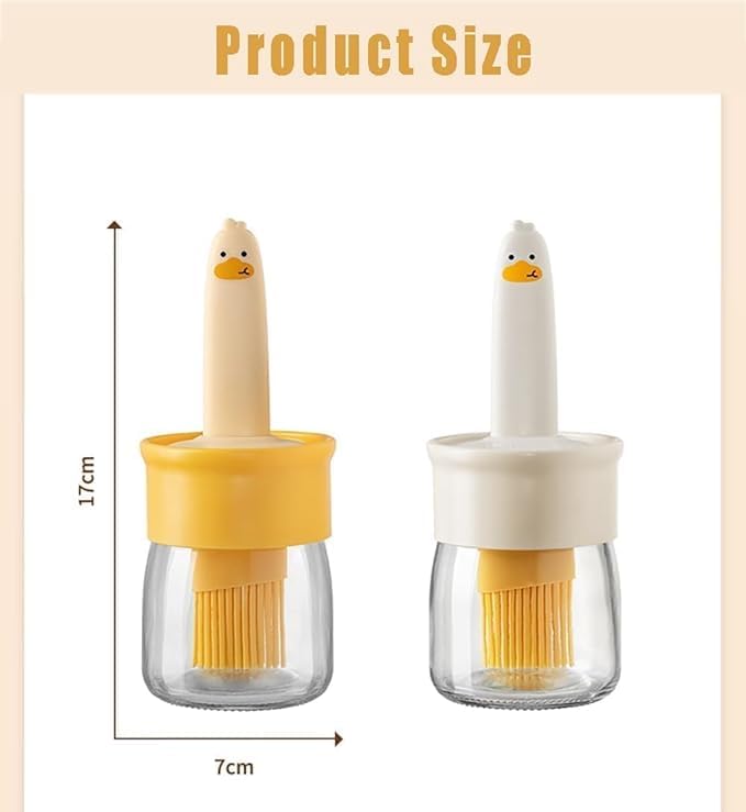Tirth shop Glass Olive Oil Dispenser for Kitchen 2 IN 1 Oil Dispenser Bottle with Silicone Basting Brush for Cooking Vinegar Sauce BBQ Grill Frying BakingAir Fryer pack of 1 - Image 3