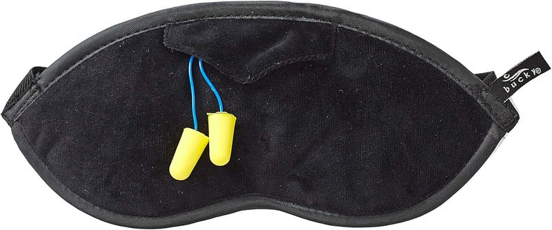 Bucky Eden Collection Lightweight Eye Shade Mask with Reusable Ear Plugs, Black
