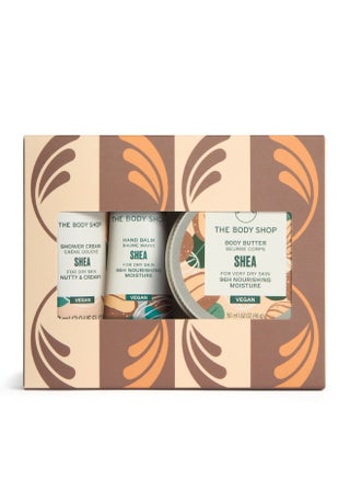 Shea Mini Gift Set – Shower Cream (60 Ml) And Body Butter (50 Ml) And Hand Balm (30 Ml) – Intensive Shea Butter Moisture Trio For Very Dry Skin, Vegan And Nourishing Finish