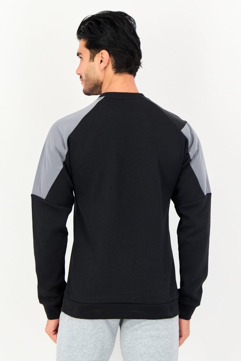 Reebok Men Classic Fit Brand Logo Long Sleeve Outdoor Sweatshirt, Black - Image 4