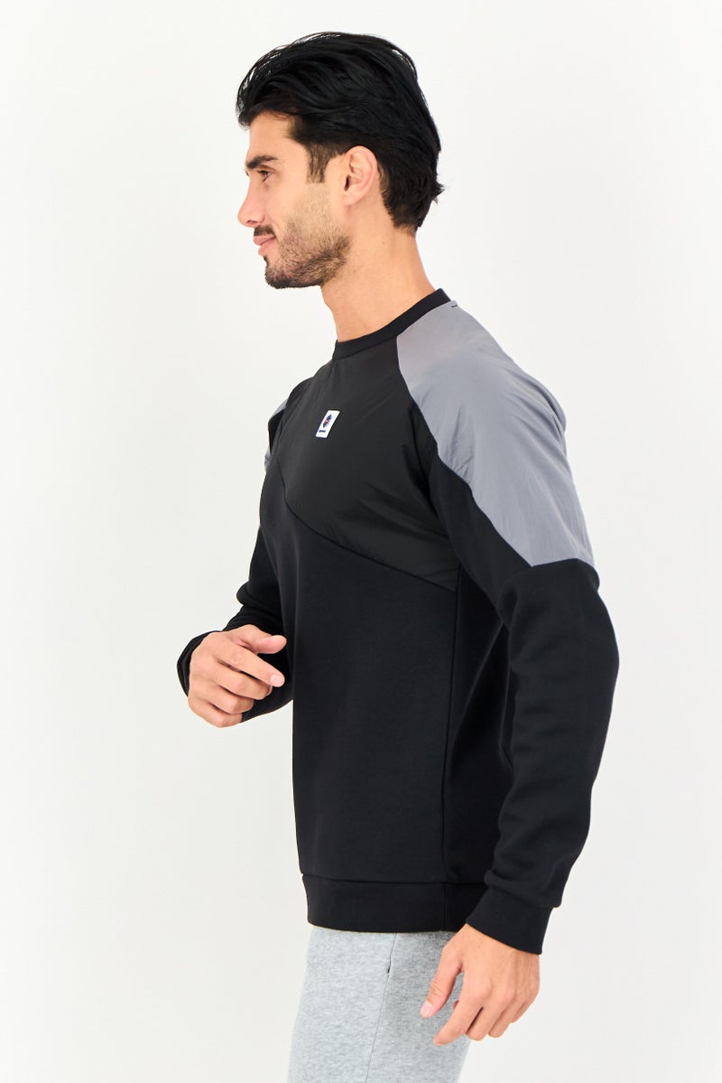 Reebok Men Classic Fit Brand Logo Long Sleeve Outdoor Sweatshirt, Black - Image 3