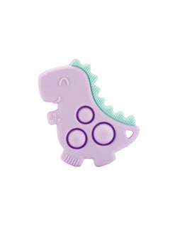 Itzy Ritzy Itzy Ritzy Sensory Popper Toy - Itzy Pop Toy Features Raised Textures to Soothe Sore Gums; Relieves Stress and Improves Fine Motor Skills; Can Attach to a Bag or Pacifier Strap; Lilac Dinosaur  - Image 1