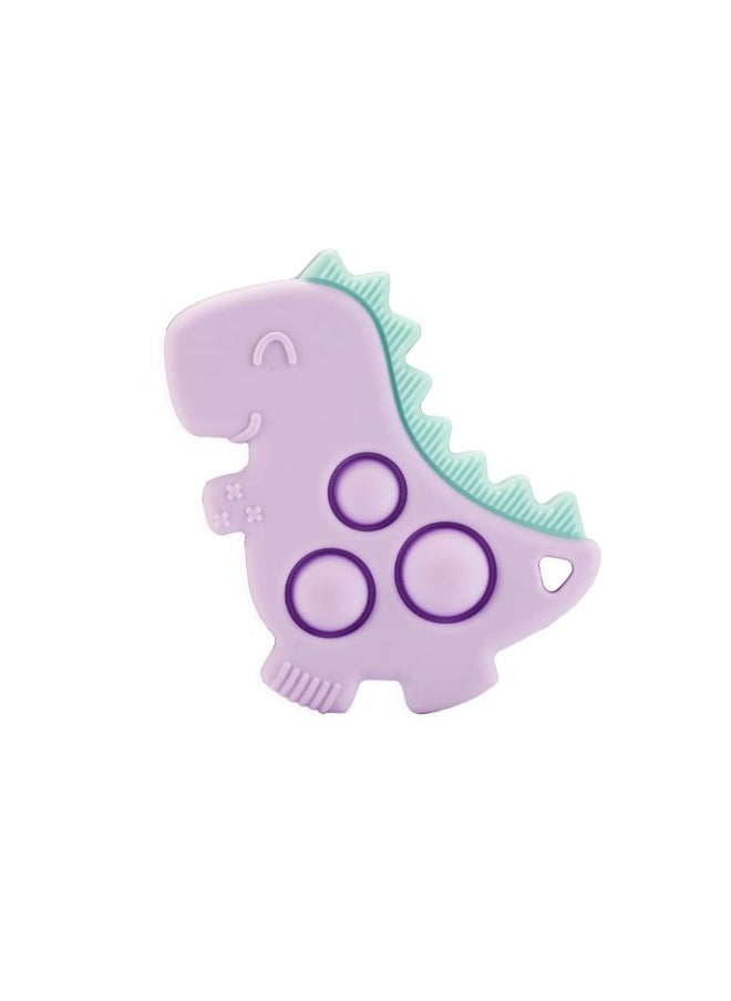 Itzy Ritzy - Itzy Ritzy Sensory Popper Toy - Itzy Pop Toy Features Raised Textures to Soothe Sore Gums; Relieves Stress and Improves Fine Motor Skills; Can Attach to a Bag or Pacifier Strap; Lilac Dinosaur - Image 1