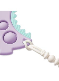 Itzy Ritzy Itzy Ritzy Sensory Popper Toy - Itzy Pop Toy Features Raised Textures to Soothe Sore Gums; Relieves Stress and Improves Fine Motor Skills; Can Attach to a Bag or Pacifier Strap; Lilac Dinosaur  - Image 2