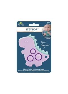 Itzy Ritzy Itzy Ritzy Sensory Popper Toy - Itzy Pop Toy Features Raised Textures to Soothe Sore Gums; Relieves Stress and Improves Fine Motor Skills; Can Attach to a Bag or Pacifier Strap; Lilac Dinosaur  - Image 3