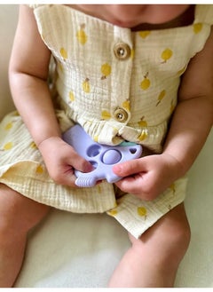 Itzy Ritzy Itzy Ritzy Sensory Popper Toy - Itzy Pop Toy Features Raised Textures to Soothe Sore Gums; Relieves Stress and Improves Fine Motor Skills; Can Attach to a Bag or Pacifier Strap; Lilac Dinosaur  - Image 5