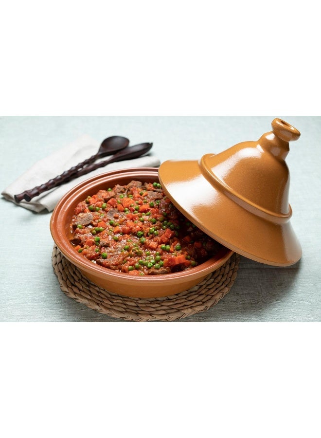 وعاء طين مغربي مع غطاء، صغير، تيراكوتا تاجين Nº. 20 Ø 20 سم - Image 3