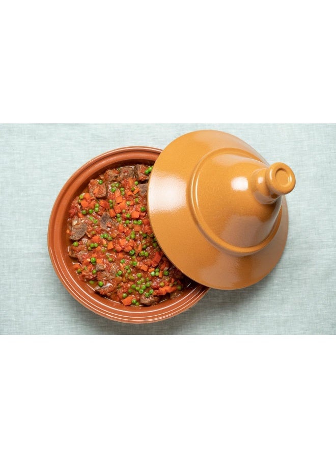 وعاء طين مغربي مع غطاء، صغير، تيراكوتا تاجين Nº. 20 Ø 20 سم - Image 4