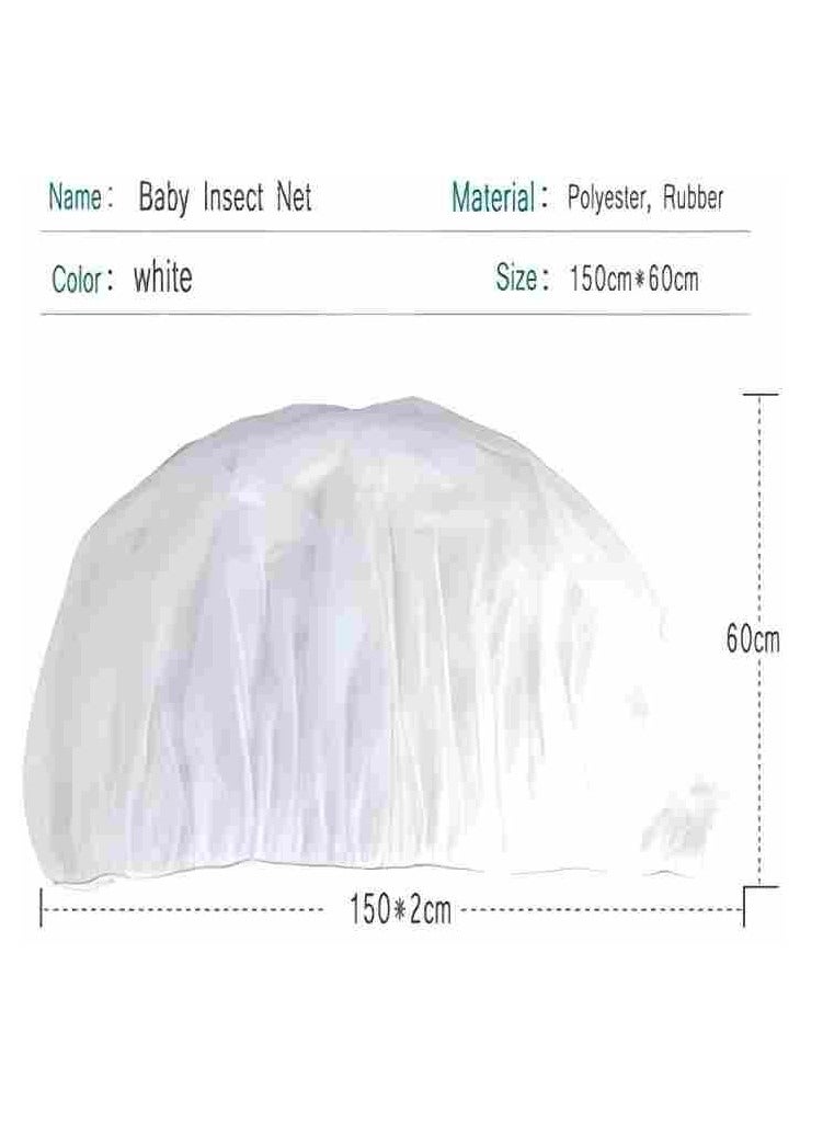Universal Stroller Mosquito Net, Pram Net,Fly Bug Insect Net Protection Cover for Pushchair Car Seat Buggy Carrycot Bed Stroller Bassinet Basket Jogger Travel cot (White) - Image 5