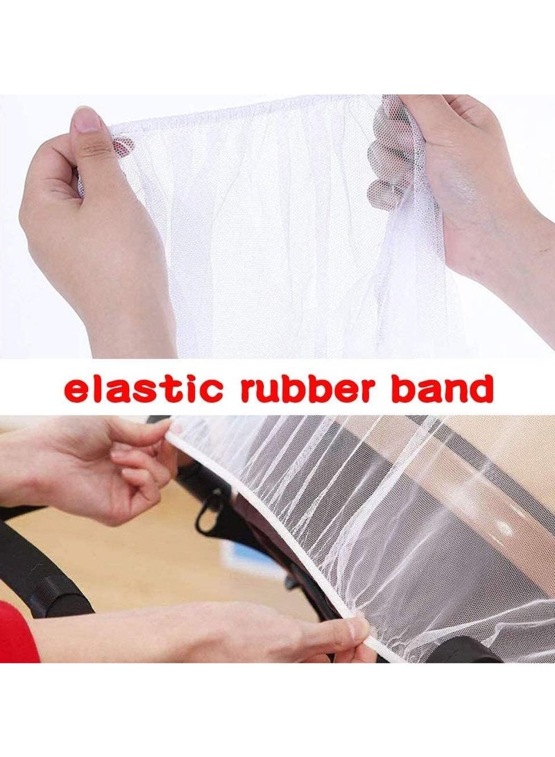 Universal Stroller Mosquito Net, Pram Net,Fly Bug Insect Net Protection Cover for Pushchair Car Seat Buggy Carrycot Bed Stroller Bassinet Basket Jogger Travel cot (White) - Image 4