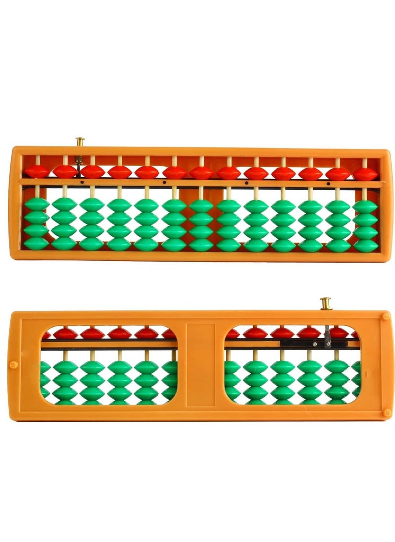 SYOSI - Abacus Bead Arithmetic Counting Abacus with Reset Button School Supplies for Children Vintage Wooden Abacus Soroban Chinese Calculator Counting Tool 13 Column - Image 1