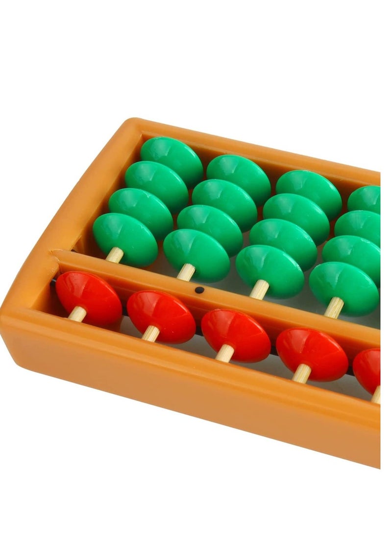 SYOSI - Abacus Bead Arithmetic Counting Abacus with Reset Button School Supplies for Children Vintage Wooden Abacus Soroban Chinese Calculator Counting Tool 13 Column - Image 1