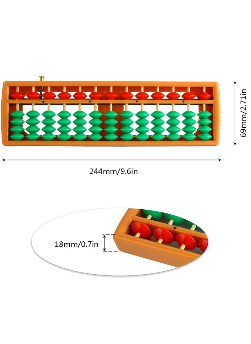 SYOSI - Abacus Bead Arithmetic Counting Abacus with Reset Button School Supplies for Children Vintage Wooden Abacus Soroban Chinese Calculator Counting Tool 13 Column - Image 1