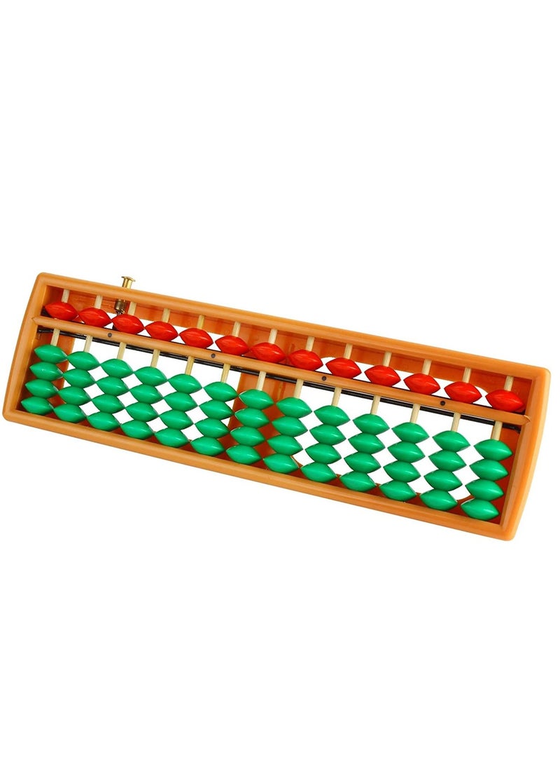 SYOSI - Abacus Bead Arithmetic Counting Abacus with Reset Button School Supplies for Children Vintage Wooden Abacus Soroban Chinese Calculator Counting Tool 13 Column - Image 1