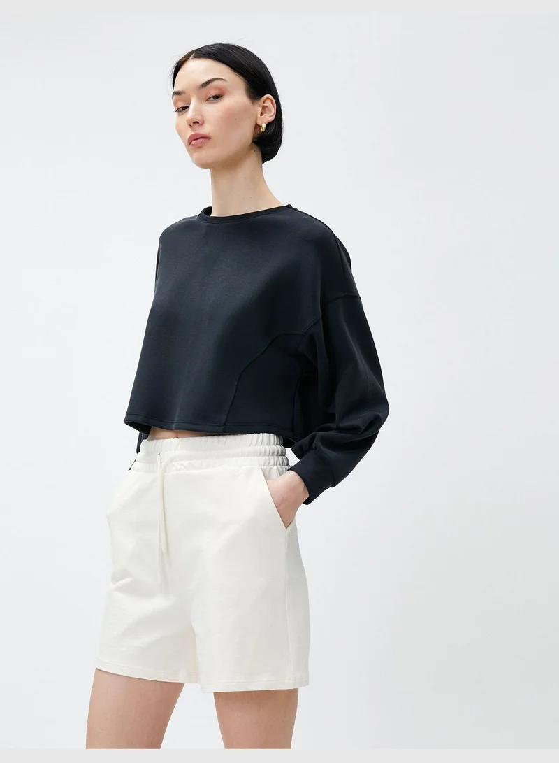 KOTON Crop Sweatshirt Modal Blended