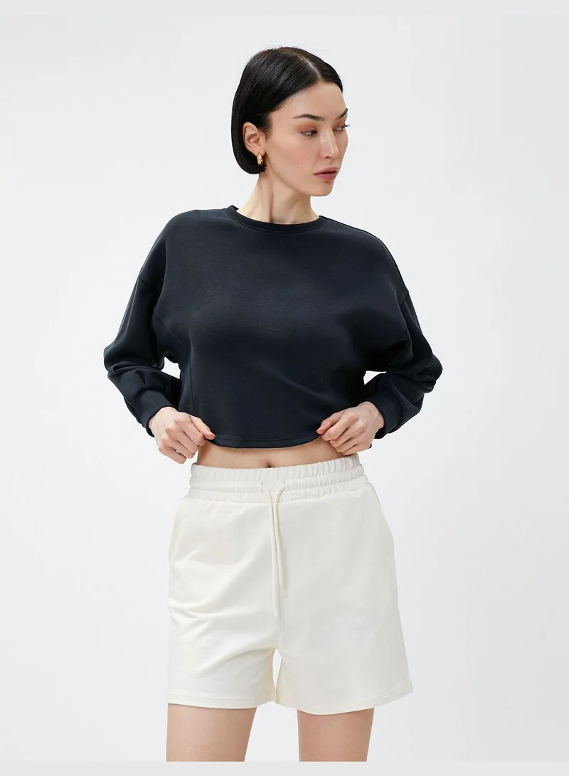 KOTON Crop Sweatshirt Modal Blended