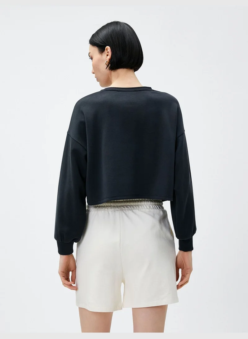 KOTON Crop Sweatshirt Modal Blended