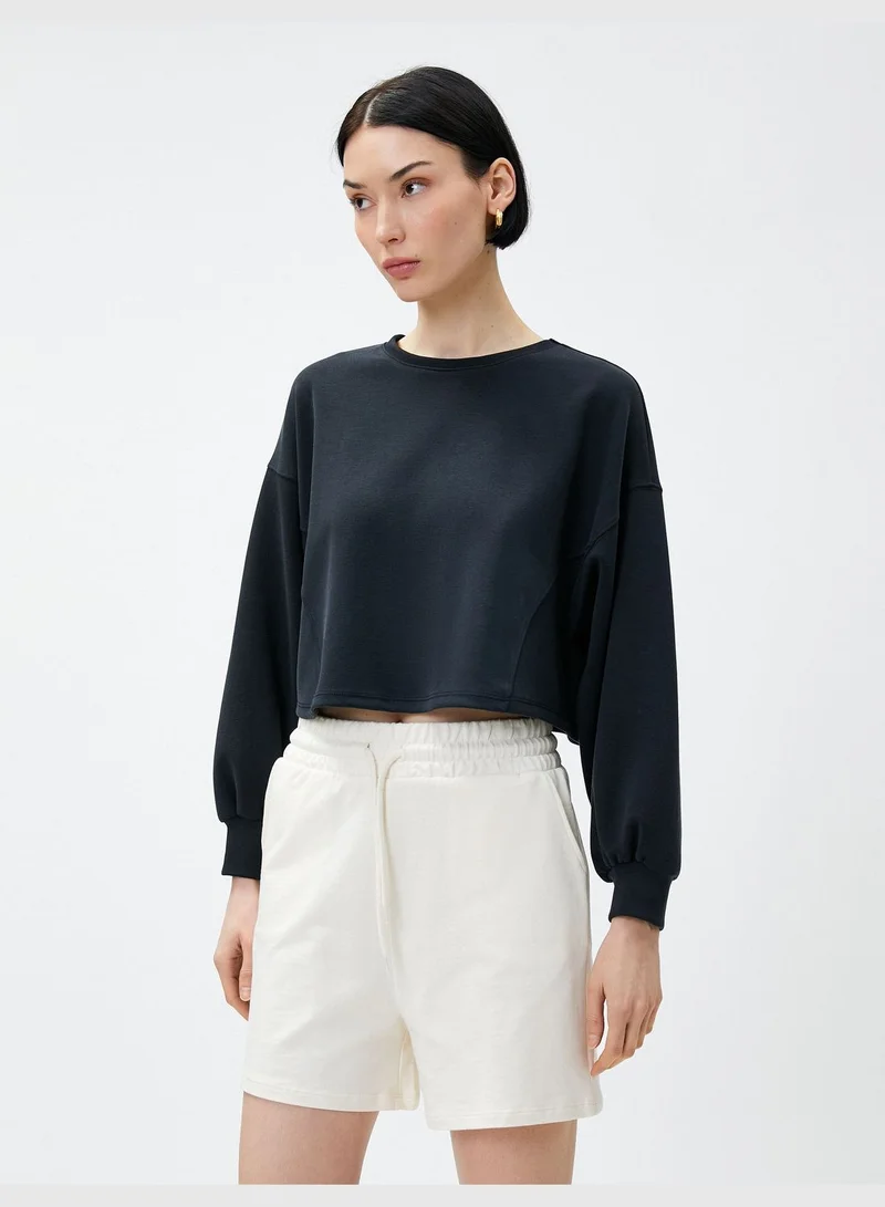 KOTON Crop Sweatshirt Modal Blended