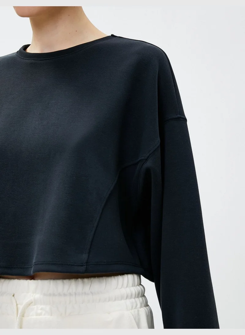KOTON Crop Sweatshirt Modal Blended