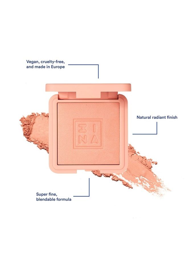 3INA The Blush 310 - Natural, Light Mineral Powder Blush For Sensitive Skin - Blendable, Buildable Rouge To Give Skin A Pigmented, Dewy Glow - Vegan, Cruelty Free, Eco Friendly Blush Makeup - 0.26 Oz - Image 1