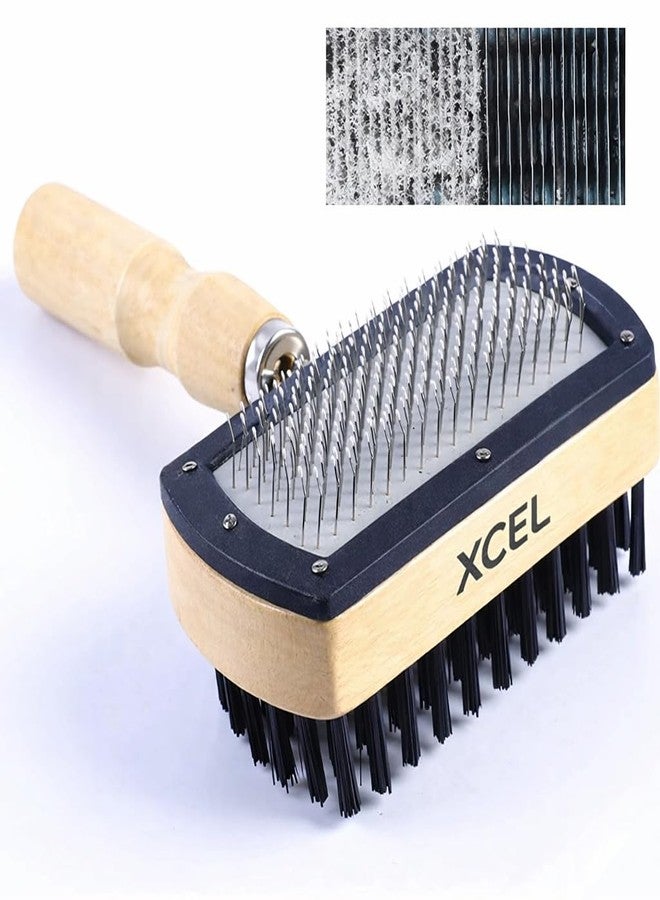 Xcel HVAC Coil Cleaning Brush & Fin Comb Tool, Dual-Sided AC Coil Cleaner Brush for Evaporator and Condenser Coils, Mini Split, Window AC and Outdoor Condenser, Stainless Steel Pins with Soft Bristles - Image 1