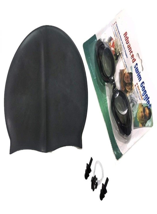 KAAS Complete Swimming Kit with Cap, Goggles and earplugs (Balck) - Image 1