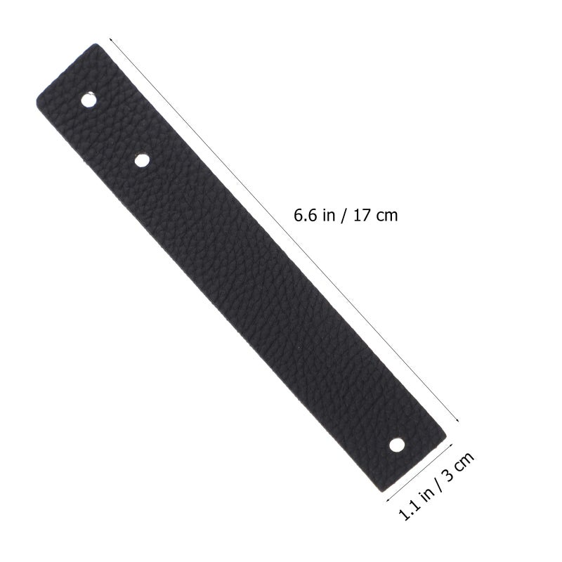 4Pcs Black PU Leather Cabinet Drawers Pulls Anti Collision Handles For Dresser Wardrobe - Image 3