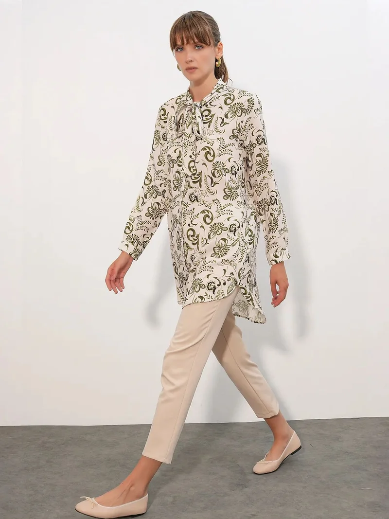 BIG DART BDART Long Floral Viscose Shirt