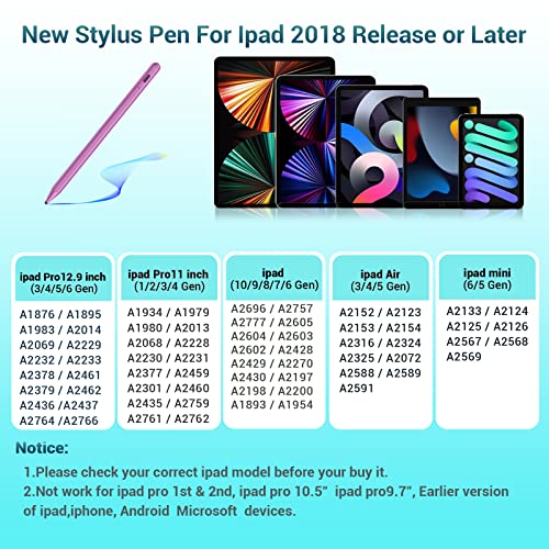 Yottn Stylus Pencil for Apple iPad Pen - Pencil iPad 6th 7th 8th 9th 10th A16 Generation Palm Rejection for Apple Pencil 2018-2025 iPad mini A17 6th 5th Air M2 M3 5th 4th 3rd Gen iPad Pro M4 11-12.9 Inch - Image 2
