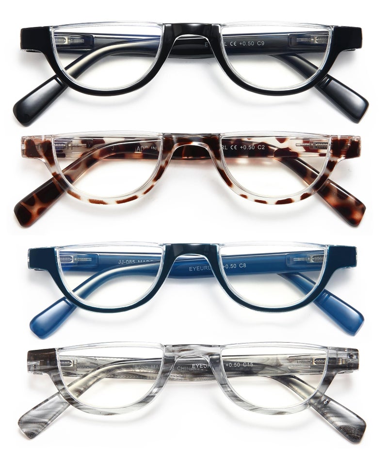 EYEURL Half Frame Reading Glasses for Women4 Pack Blue Light Glasses Fashion Computer Readers for Women Anti UV Ray Eyeglasses with Spring Hinges15 - Image 2