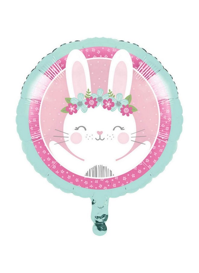CREATIVE CONVERTING Creative Converting Party Supplies, Bunny Party Mylar Balloon, Balloon, Multicolor, 0.01x18x18inc. 