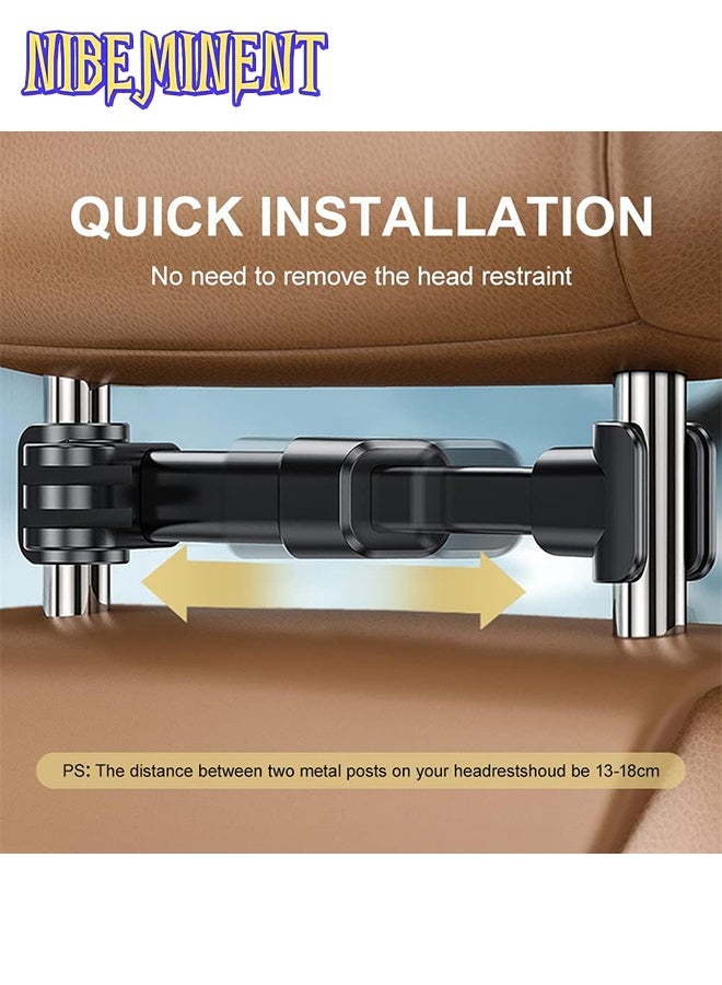 NIBEMINENT Tablet Holder for Car,ipad Car Holder Back Seat,Road Trip Essentials for Kids or Adults,Suitable for 4-12.9" Devices, Tablet Stand,Adjustable Distance,Rotating Screen - Image 4